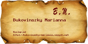Bukovinszky Marianna névjegykártya
